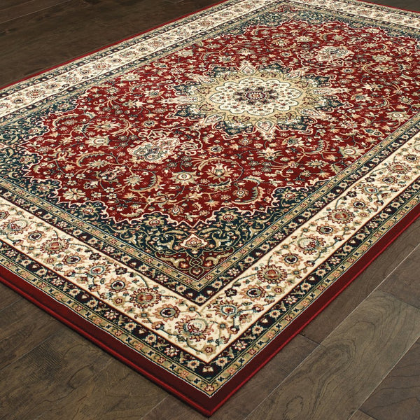 Oriental Weavers Kashan Timeless Persian Design Indoor Area Rug In Alabaster And True Red For Sophisticated Spaces Red,Ivory Polypropylene K119n1057091st