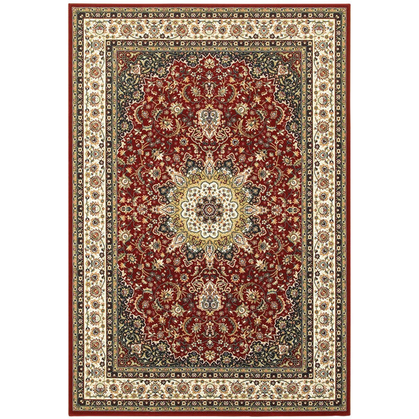 Oriental Weavers Kashan Timeless Persian Design Indoor Area Rug In Alabaster And True Red For Sophisticated Spaces Red,Ivory Polypropylene K119n1057091st