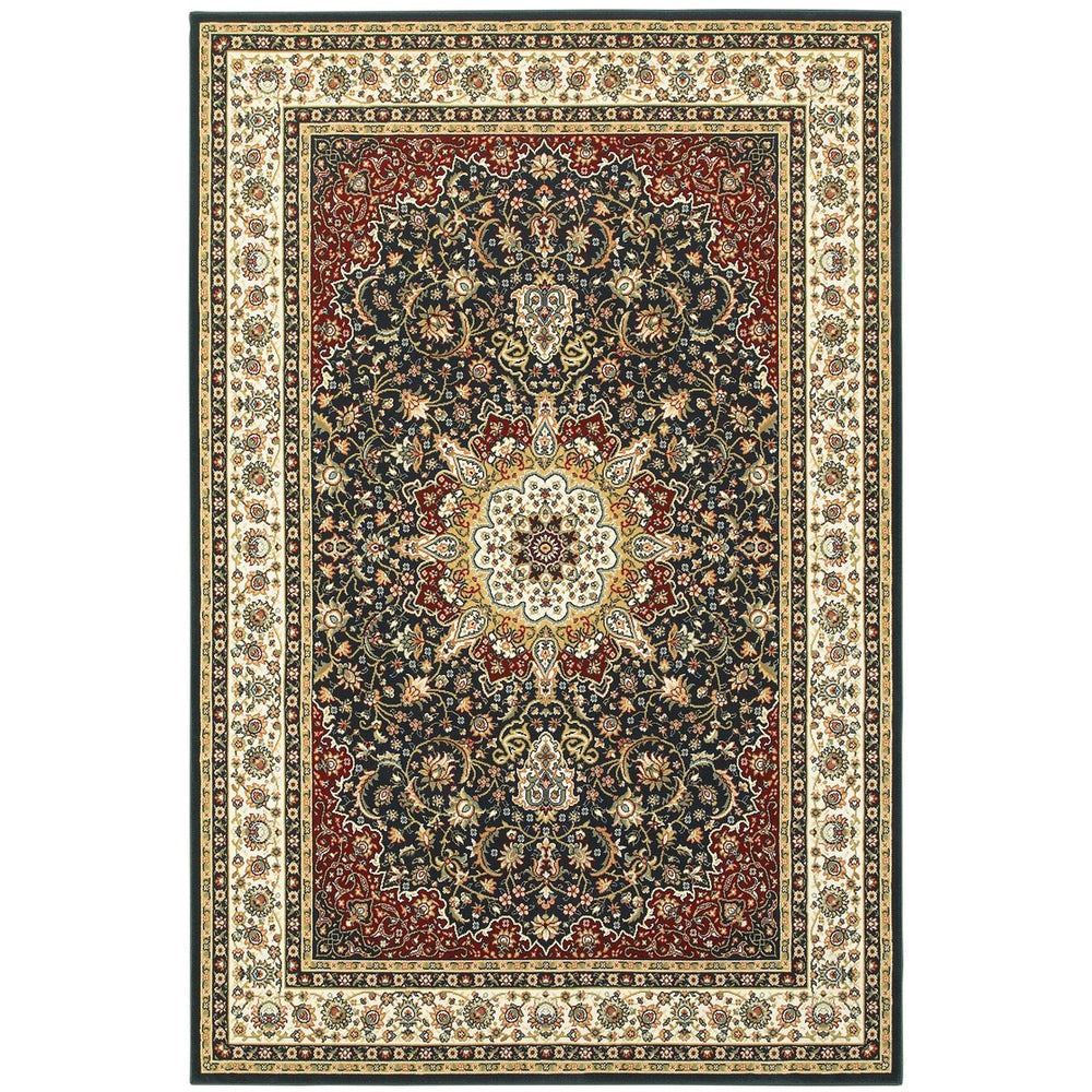 Oriental Weavers Kashan Indoor Area Rug - Timeless Persian Design In Elegant Colors For Sophisticated Interiors Navy,Ivory Polypropylene K119u1057091st