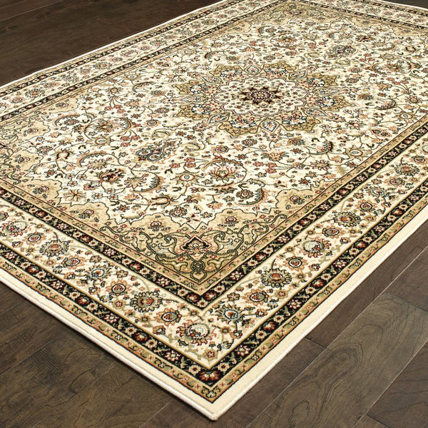 Oriental Weavers Kashan Area Rug - Timeless Persian Design With Luxurious Hand, Perfect For Sophisticated Interiors Ivory,Beige Polypropylene K119w1057091st