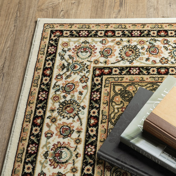 Oriental Weavers Kashan Area Rug - Timeless Persian Design With Luxurious Hand, Perfect For Sophisticated Interiors Ivory,Beige Polypropylene K119w1068230st