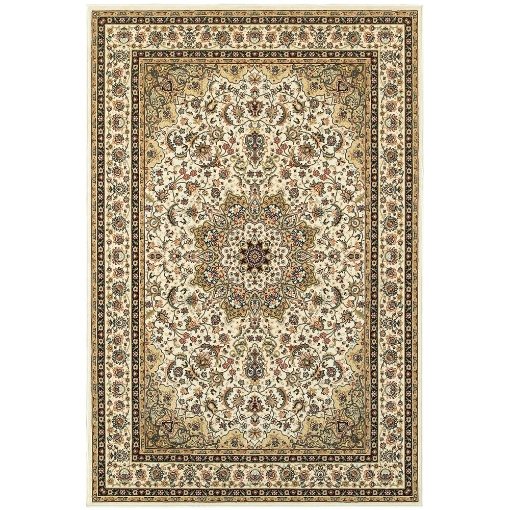 Oriental Weavers Kashan Area Rug - Timeless Persian Design With Luxurious Hand, Perfect For Sophisticated Interiors Ivory,Beige Polypropylene K119w1057091st