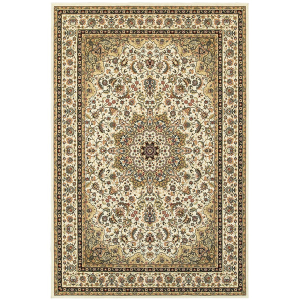 Oriental Weavers Kashan Area Rug - Timeless Persian Design With Luxurious Hand, Perfect For Sophisticated Interiors Ivory,Beige Polypropylene K119w1057091st