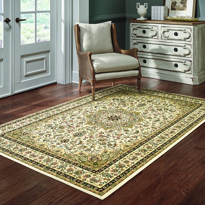 Oriental Weavers Kashan Area Rug - Timeless Persian Design With Luxurious Hand, Perfect For Sophisticated Interiors Ivory,Beige Polypropylene K119w1057091st