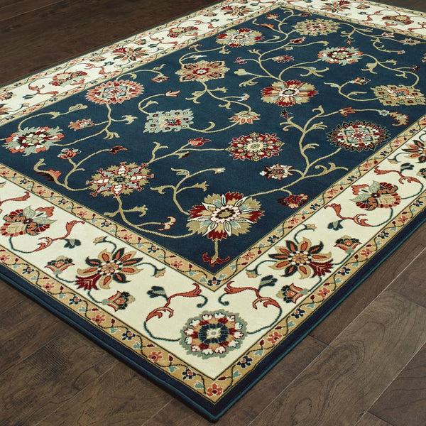 Oriental Weavers Kashan Timeless Persian Design Area Rug - Luxurious Soft Feel With Rich Colors For Sophisticated Spaces Navy,Ivory Polypropylene K2336b057091st