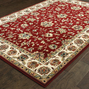 Oriental Weavers Kashan Timeless Persian Design Area Rug In Vibrant Colors - Luxurious Indoor Softness And Style Red,Ivory Polypropylene K4929r160230st