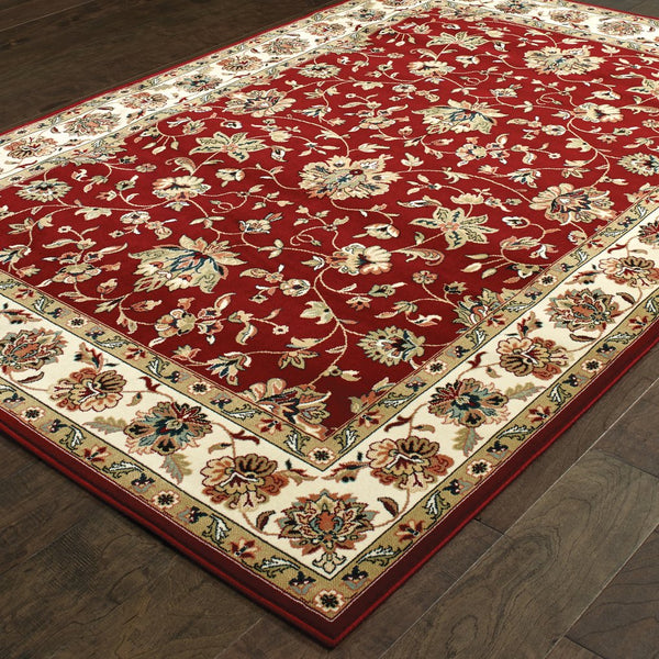 Oriental Weavers Kashan Timeless Persian Design Area Rug In Vibrant Colors - Luxurious Indoor Softness And Style Red,Ivory Polypropylene K4929r160230st