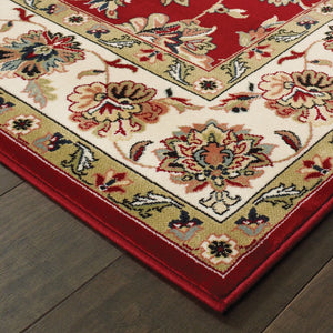 Oriental Weavers Kashan Timeless Persian Design Area Rug In Vibrant Colors - Luxurious Indoor Softness And Style Red,Ivory Polypropylene K4929r160230st