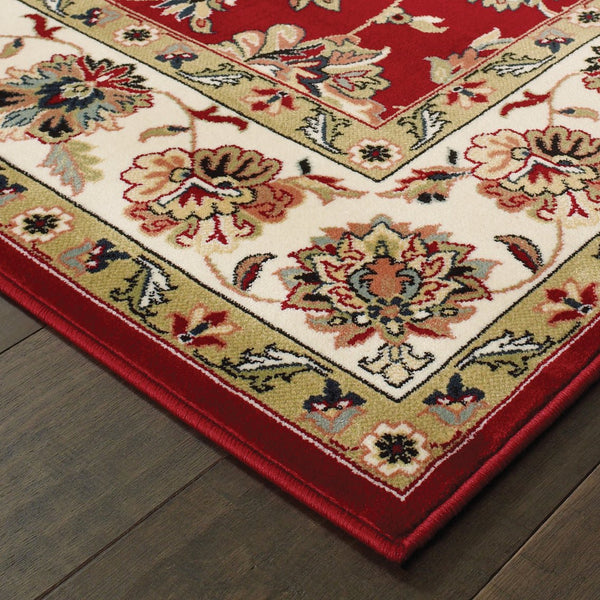 Oriental Weavers Kashan Timeless Persian Design Area Rug In Vibrant Colors - Luxurious Indoor Softness And Style Red,Ivory Polypropylene K4929r160230st