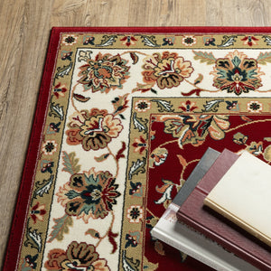 Oriental Weavers Kashan Timeless Persian Design Area Rug In Vibrant Colors - Luxurious Indoor Softness And Style Red,Ivory Polypropylene K4929r160230st