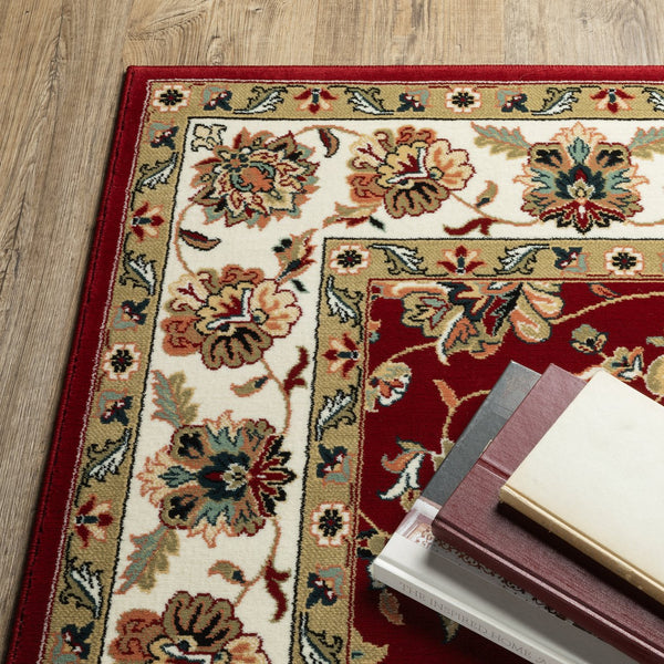 Oriental Weavers Kashan Timeless Persian Design Area Rug In Vibrant Colors - Luxurious Indoor Softness And Style Red,Ivory Polypropylene K4929r160230st