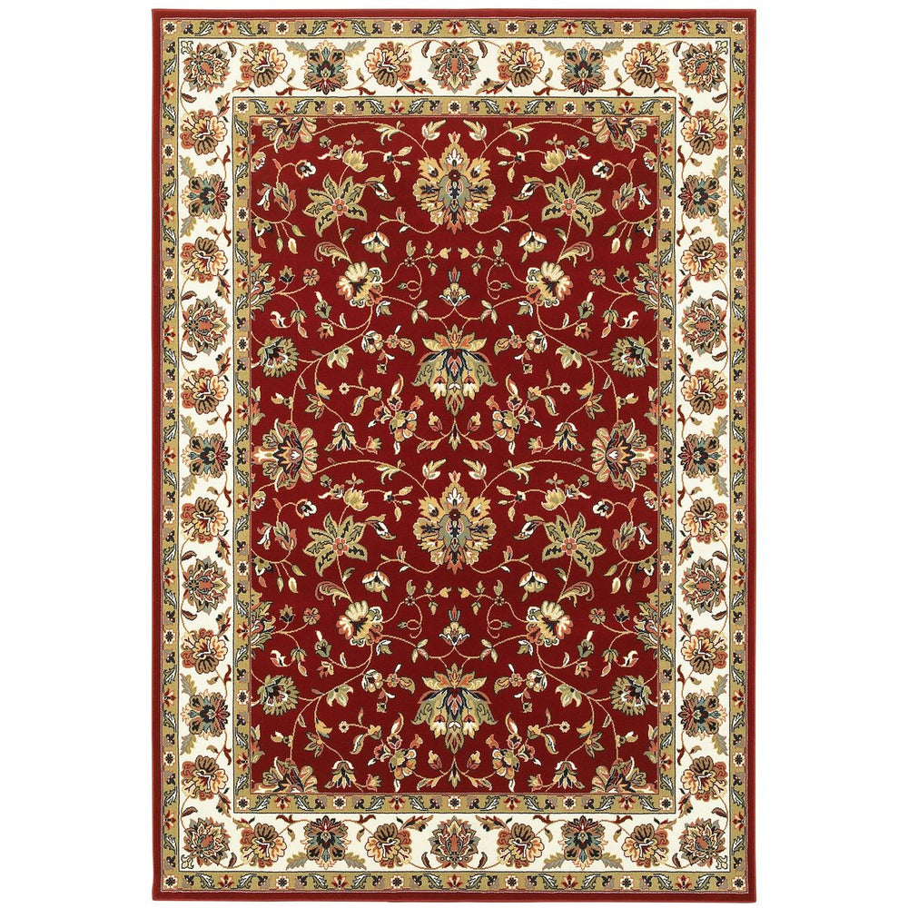 Oriental Weavers Kashan Timeless Persian Design Area Rug In Vibrant Colors - Luxurious Indoor Softness And Style Red,Ivory Polypropylene K4929r160230st
