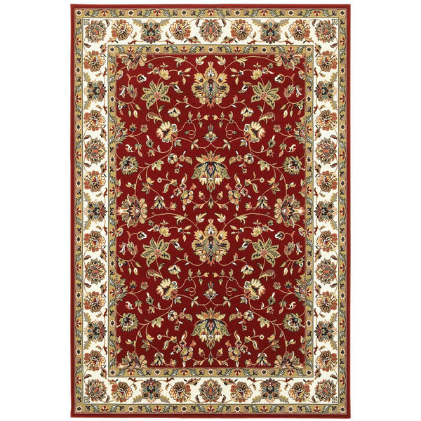 Oriental Weavers Kashan Timeless Persian Design Area Rug In Vibrant Colors - Luxurious Indoor Softness And Style Red,Ivory Polypropylene K4929r160230st
