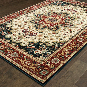 Oriental Weavers Kashan Elegant Indoor Area Rug With Timeless Persian Design In Rich Colors For Sophisticated Spaces Red,Ivory Polypropylene K096w1057091st