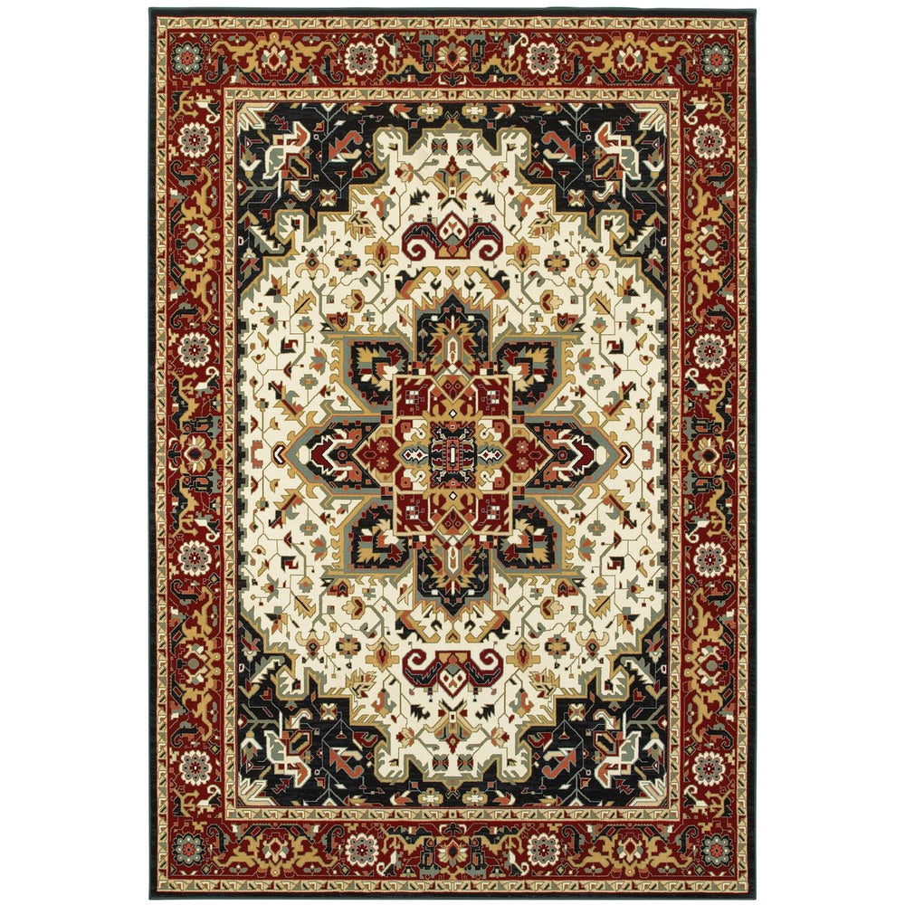 Oriental Weavers Kashan Elegant Indoor Area Rug With Timeless Persian Design In Rich Colors For Sophisticated Spaces Red,Ivory Polypropylene K096w1057091st