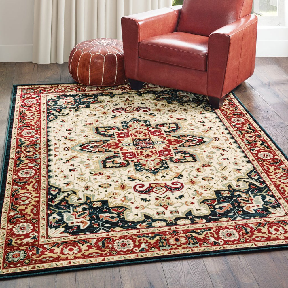 Oriental Weavers Kashan Elegant Indoor Area Rug With Timeless Persian Design In Rich Colors For Sophisticated Spaces Red,Ivory Polypropylene K096w1057091st