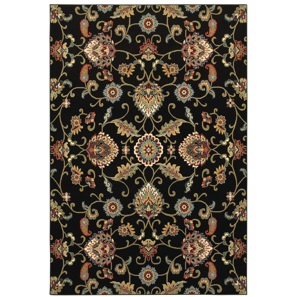 Oriental Weavers Kashan Indoor Area Rug – Timeless Persian Design In Luxurious Colors For Elegant Home Décor Black,Multi Polypropylene K9946k117165st