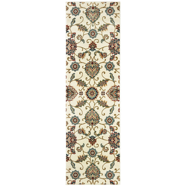 Oriental Weavers Kashan Luxurious Indoor Area Rug With Timeless Persian Design In Alabaster, Red, And Blue Hues Ivory,Multi Polypropylene K9946w068230st