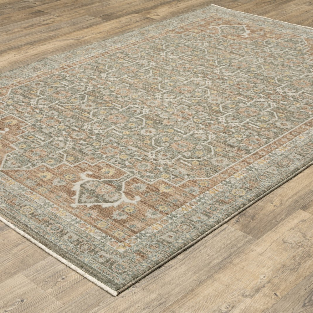 Oriental Weavers Keaton Indoor Area Rug: Modern Traditional Design With Soft Textured Pile And Earthy Tones Rust,Green Polyester Kkea01068235st