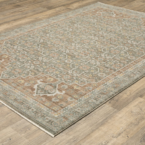 Oriental Weavers Keaton Indoor Area Rug: Modern Traditional Design With Soft Textured Pile And Earthy Tones Rust,Green Polyester Kkea01300394st