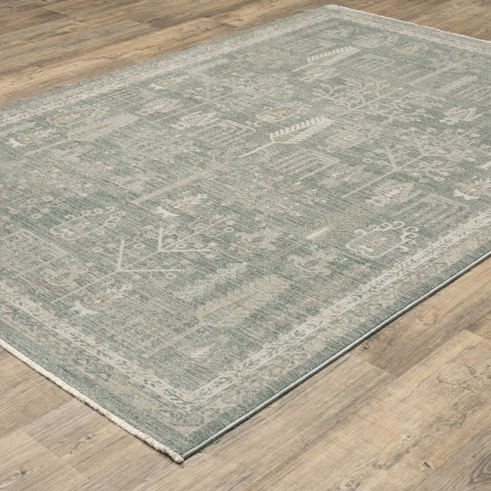 Oriental Weavers Keaton Indoor Area Rug - Modern Traditional Style In Earthy Tones With Soft, Textured Pile Green,Beige Polyester Kkea07240340st
