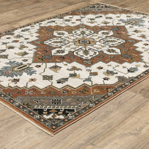 Oriental Weavers Keira Multi-tonal Area Rug - Elegant Persian Motifs In Rich Colors For A Cozy Indoor Ambiance Rust,Ivory Polyester Kkei03160235st