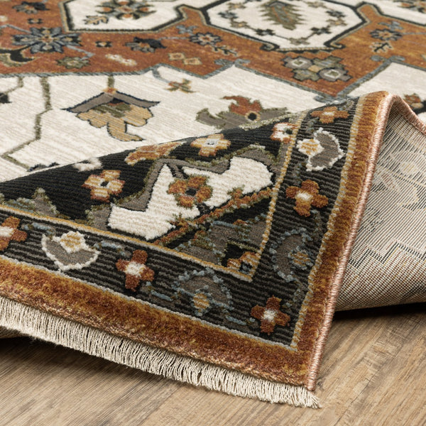Oriental Weavers Keira Multi-tonal Area Rug - Elegant Persian Motifs In Rich Colors For A Cozy Indoor Ambiance Rust,Ivory Polyester Kkei03160235st