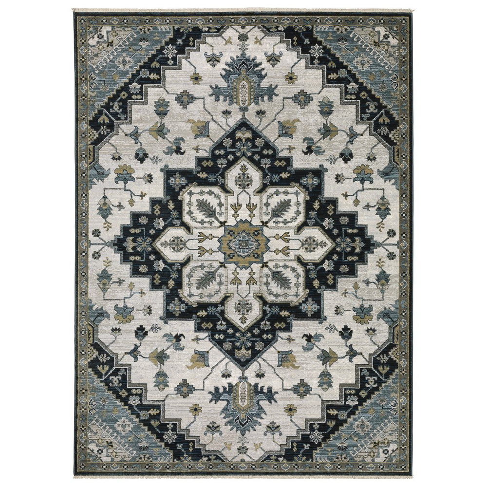 Oriental Weavers Keira Indoor Area Rug - Luxurious Multi-tonal Design With Persian Motifs For Elegant Home Décor Blue,Grey Polyester Kkei04160235st
