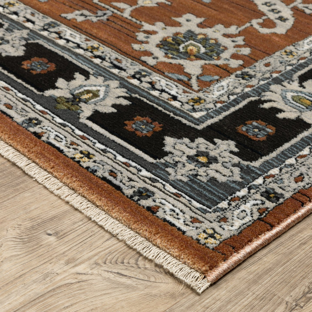 Oriental Weavers Keira Elegant Indoor Area Rug With Traditional Persian Motifs In Rich Multi-tonal Shades For Style Rust,Grey Polyester Kkei05068235st