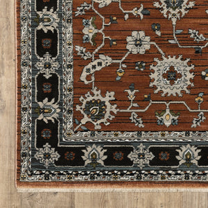 Oriental Weavers Keira Luxurious Multi-tonal Indoor Area Rug With Persian Motifs – Elegant Home Décor Accent Piece Rust,Grey Polyester Kkei05100153st