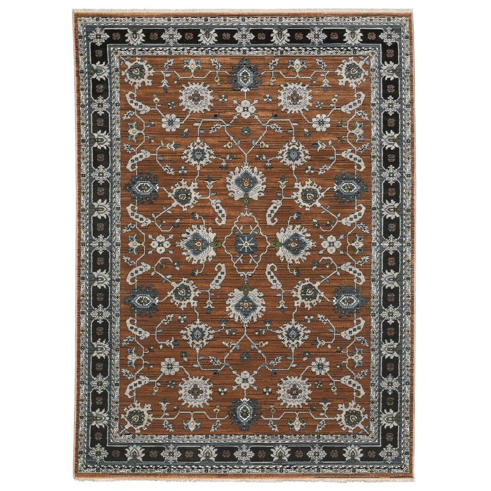 Oriental Weavers Keira Elegant Indoor Area Rug With Traditional Persian Motifs In Rich Multi-tonal Shades For Style Rust,Grey Polyester Kkei05068235st