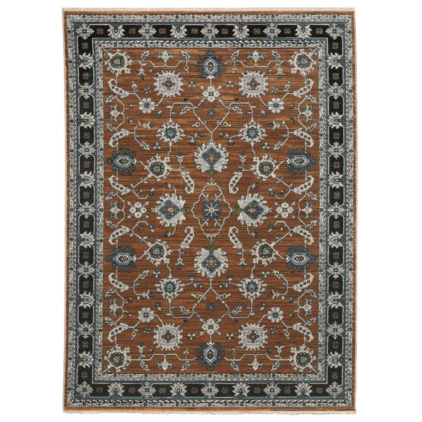 Oriental Weavers Keira Luxurious Multi-tonal Indoor Area Rug With Persian Motifs – Elegant Home Décor Accent Piece Rust,Grey Polyester Kkei05100153st