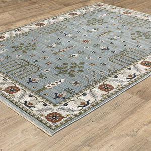 Oriental Weavers Keira Elegant Indoor Area Rug With Multi-tonal Persian Motifs In Rich Shades For Stylish Decor Pale Blue,Green Polyester Kkei06240340st