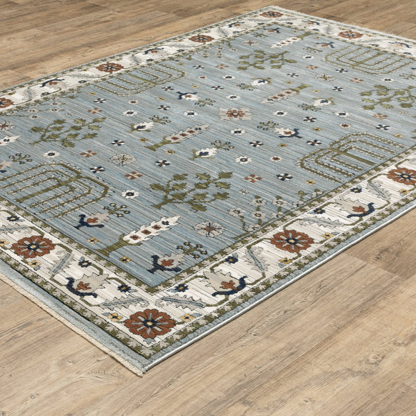 Oriental Weavers Keira Elegant Indoor Area Rug With Multi-tonal Persian Motifs In Rich Shades For Stylish Decor Pale Blue,Green Polyester Kkei06240340st