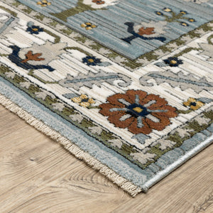 Oriental Weavers Keira Elegant Indoor Area Rug With Multi-tonal Persian Motifs In Rich Shades For Stylish Decor Pale Blue,Green Polyester Kkei06240340st