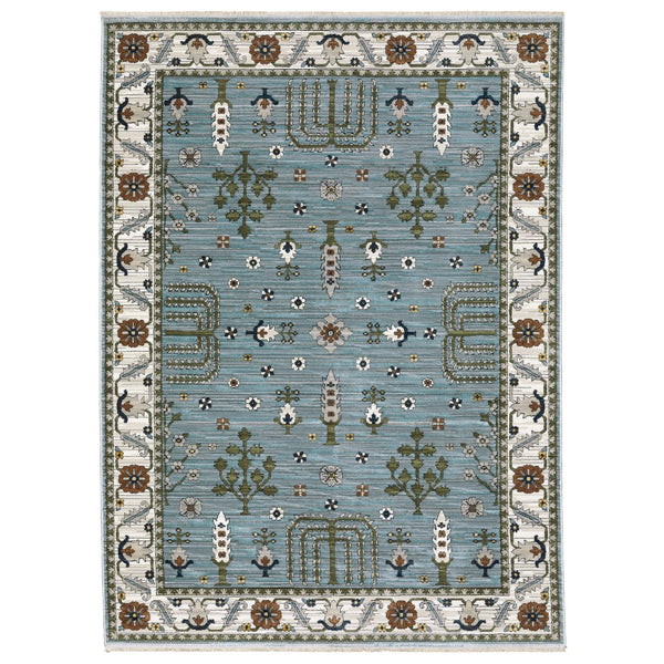 Oriental Weavers Keira Elegant Indoor Area Rug With Multi-tonal Persian Motifs In Rich Shades For Stylish Decor Pale Blue,Green Polyester Kkei06240340st