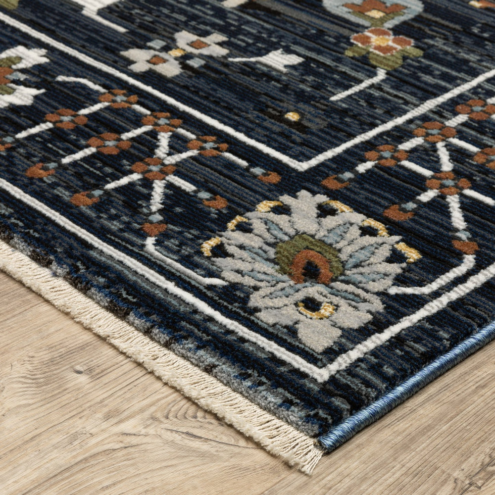Oriental Weavers Keira Indoor Area Rug - Elegant Multi-tonal Persian Design With Rich Colors And Textured Finish Navy,Rust Polyester Kkei08160235st