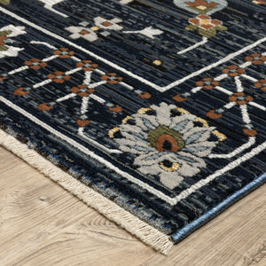 Oriental Weavers Keira Indoor Area Rug - Elegant Multi-tonal Persian Design With Rich Colors And Textured Finish Navy,Rust Polyester Kkei08160235st