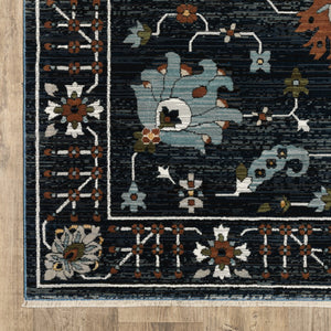 Oriental Weavers Keira Indoor Area Rug - Elegant Multi-tonal Persian Design With Rich Colors And Textured Finish Navy,Rust Polyester Kkei08160235st