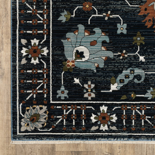 Oriental Weavers Keira Indoor Area Rug - Elegant Multi-tonal Persian Design With Rich Colors And Textured Finish Navy,Rust Polyester Kkei08160235st