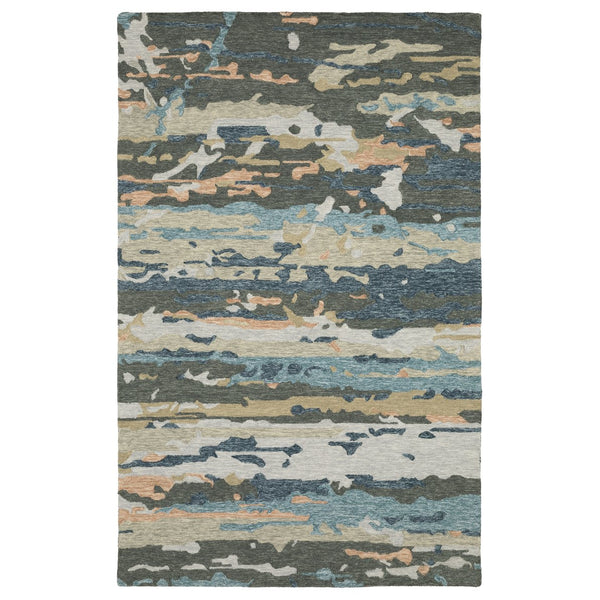 Oriental Weavers Kipton Hand-tufted Wool Area Rug - Organic Design With Soft Blue And Copper Tones For Your Home Decor Grey,Blue Wool Kkip01243304st