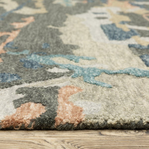 Oriental Weavers Kipton Hand-tufted Wool Area Rug - Organic Design With Soft Blue And Copper Tones For Your Home Decor Grey,Blue Wool Kkip01243304st