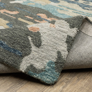 Oriental Weavers Kipton Hand-tufted Wool Area Rug - Organic Design With Soft Blue And Copper Tones For Your Home Decor Grey,Blue Wool Kkip01243304st
