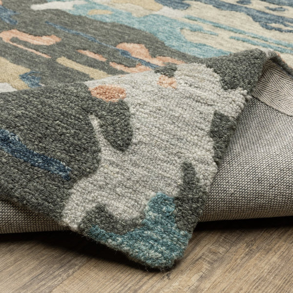 Oriental Weavers Kipton Hand-tufted Wool Area Rug - Organic Design With Soft Blue And Copper Tones For Your Home Decor Grey,Blue Wool Kkip01243304st