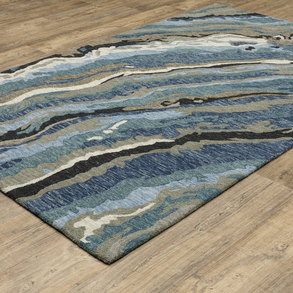 Oriental Weavers Kipton Hand-tufted Wool Area Rug - Organic Design In Softly Saturated Blue And Green Tones Blue,Teal Wool Kkip03304396st