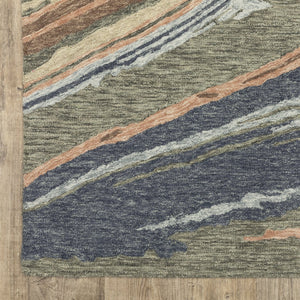 Oriental Weavers Kipton Hand-Tufted Wool Runner 2'6"X8' – Abstract Space-Dyed Grey & Blue Rug With Dense Pile And Durable Texture KKIP04076243ST