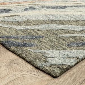 Oriental Weavers Kipton Hand-Tufted Wool Runner 2'6"X8' – Abstract Space-Dyed Grey & Blue Rug With Dense Pile And Durable Texture KKIP04076243ST