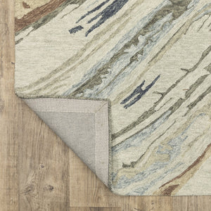 Oriental Weavers Kipton Hand-Tufted Wool Runner 2'6"X8' – Abstract Space-Dyed Grey & Blue Rug With Dense Pile And Durable Texture KKIP04076243ST