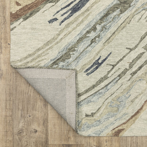 Oriental Weavers Kipton Hand-Tufted Wool Runner 2'6"X8' – Abstract Space-Dyed Grey & Blue Rug With Dense Pile And Durable Texture KKIP04076243ST
