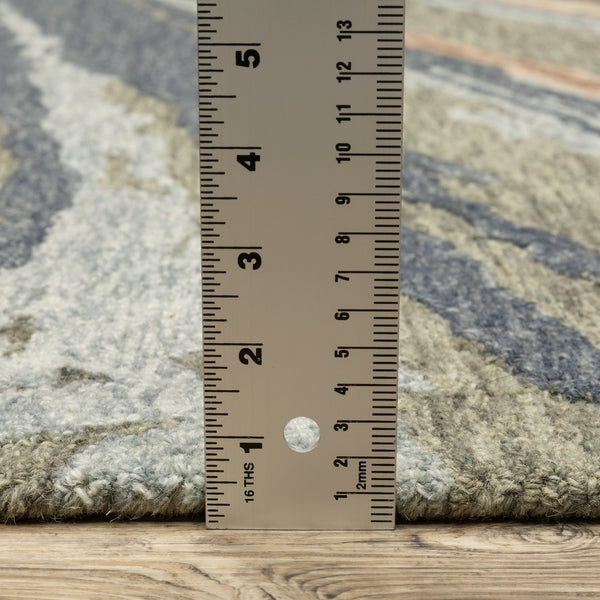 Oriental Weavers Kipton Hand-Tufted Wool Runner 2'6"X8' – Abstract Space-Dyed Grey & Blue Rug With Dense Pile And Durable Texture KKIP04076243ST